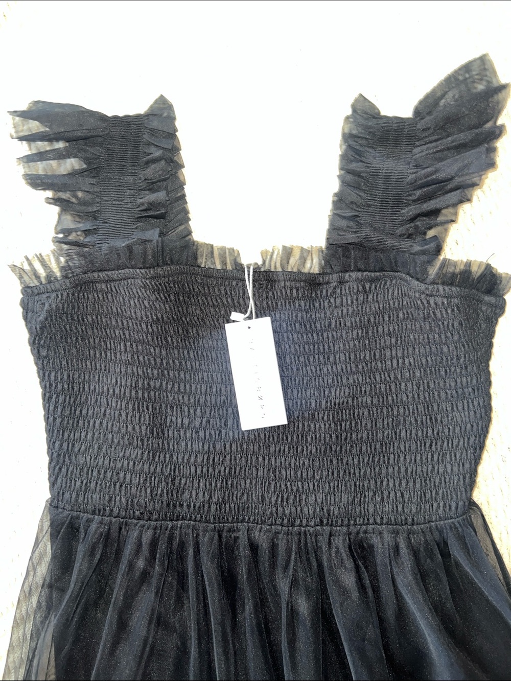 Baltic Born Black Tiered Tulle Midi Dress - Picture 5 of 8